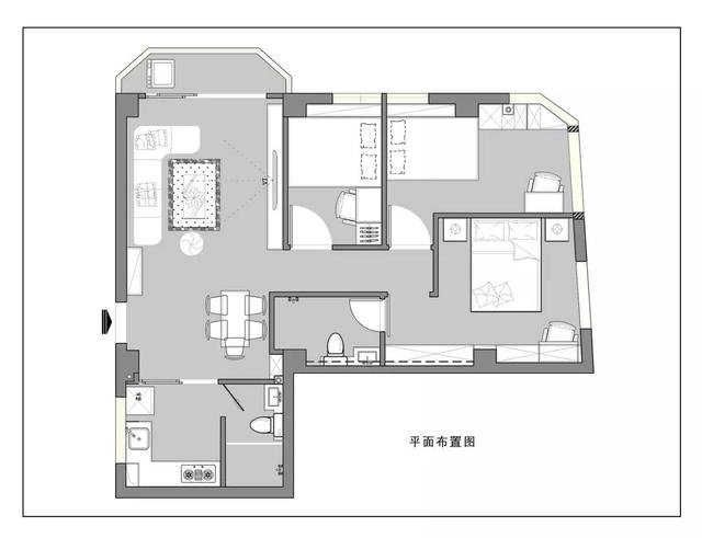 80平米三居室的简约风格案例，只花15万！-浙海商业广场装修