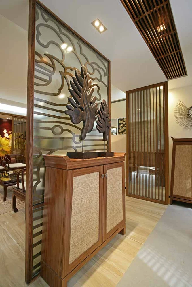 盛唐叠彩山实例，107平米的三居室，质感与时尚并存的中式风装修。