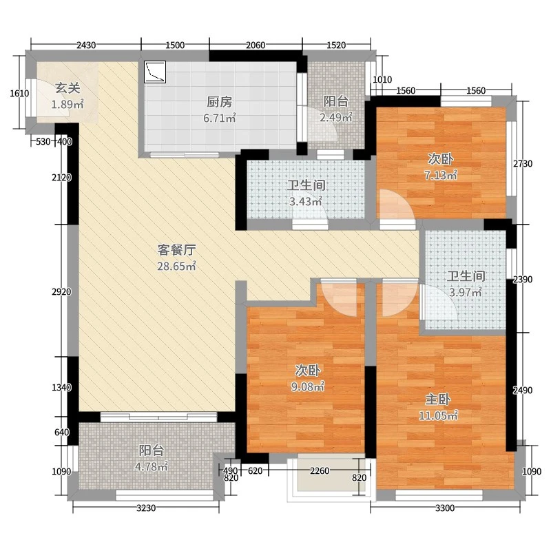 欧麓花园城 100平方米北欧风格