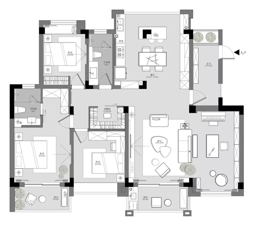 130平米四居室的现代风格案例，只花14万！-彩云名邸装修