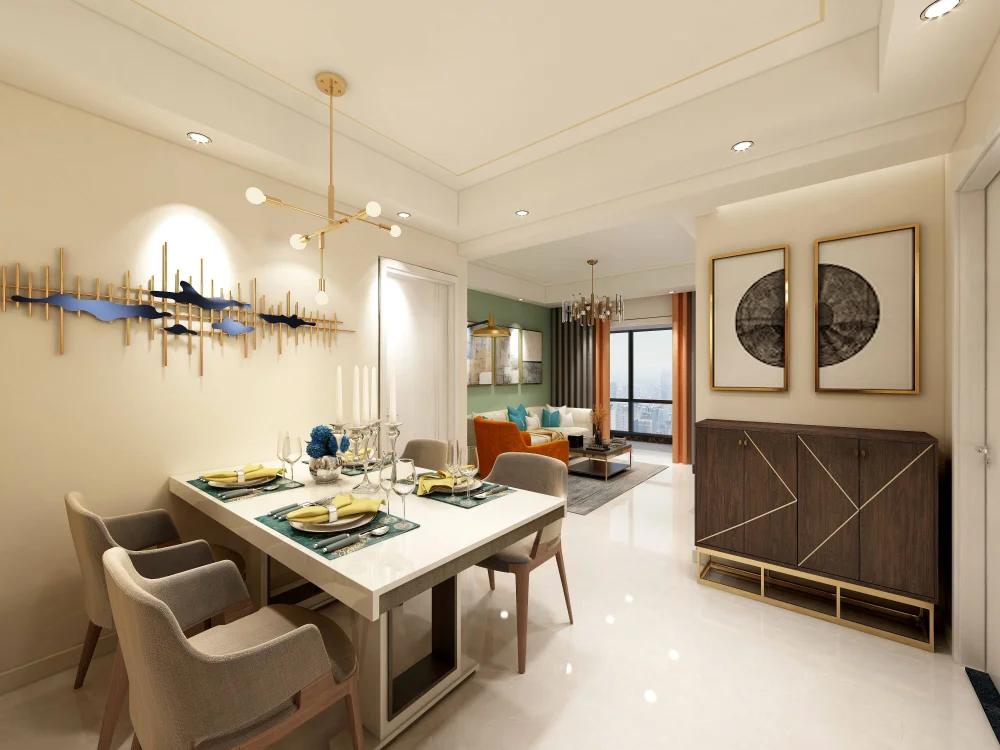 福星惠誉东湖城四期拾景实例，81平米的二居室，质感与时尚并存的现代风装修。