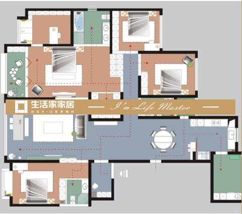 230平米四居室设计说明，40万元装修的现代风格有什么效果？-保利东江首府装修