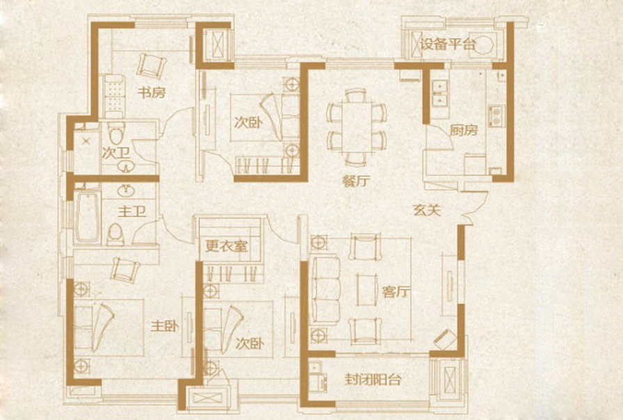 158平米三居室的古典风格案例，只花15万！-�锦世家装修