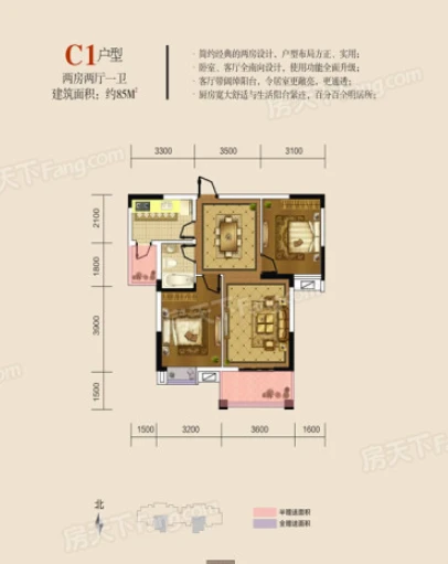 福集华府84平米北欧风装修案例