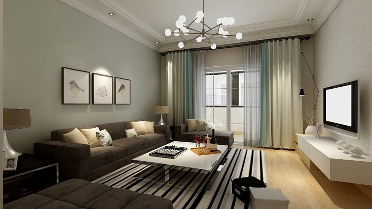 国龙绿城怡园三室两厅146平方美式品质装修