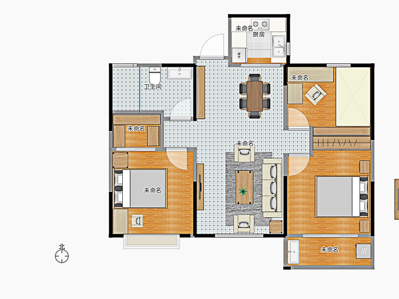 神华怡园实例，132平米的三居室，质感与时尚并存的现代风装修。