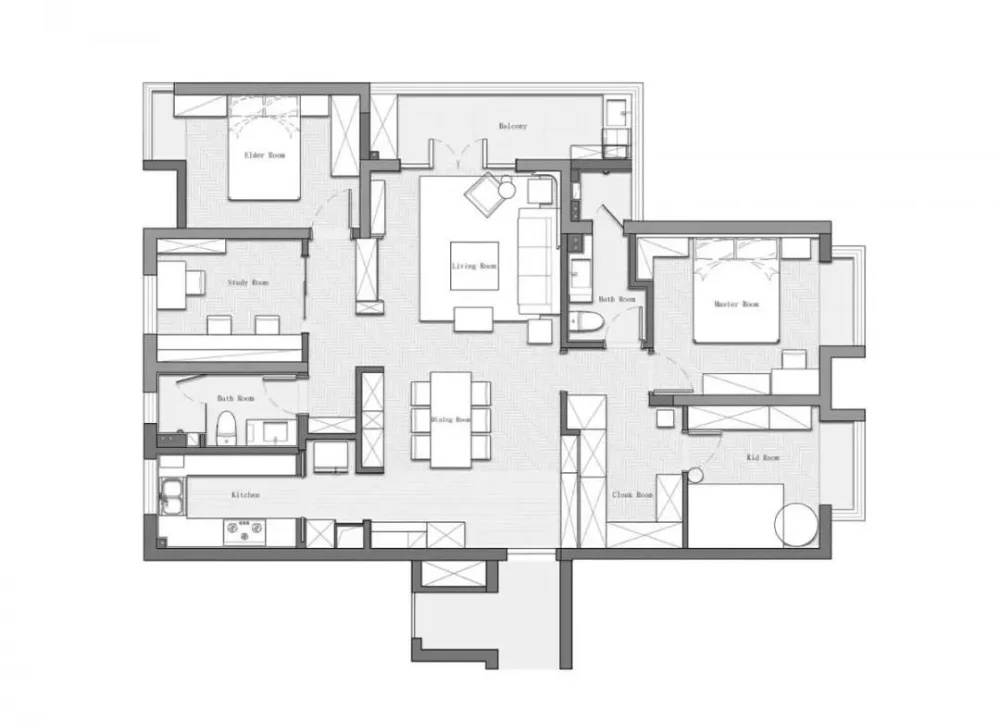 145平米三居室的法式风格案例，只花19万！-天房美岸英郡装修