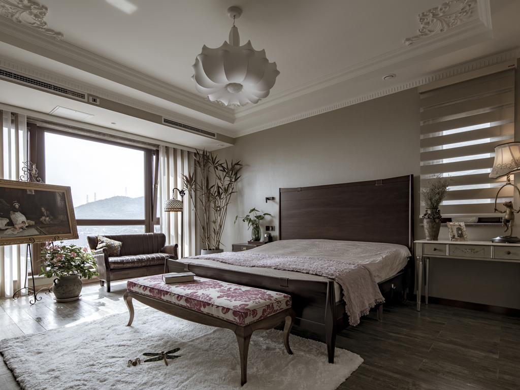 西山艺境华墅实例，225平米的三居室，质感与时尚并存的美式风装修。