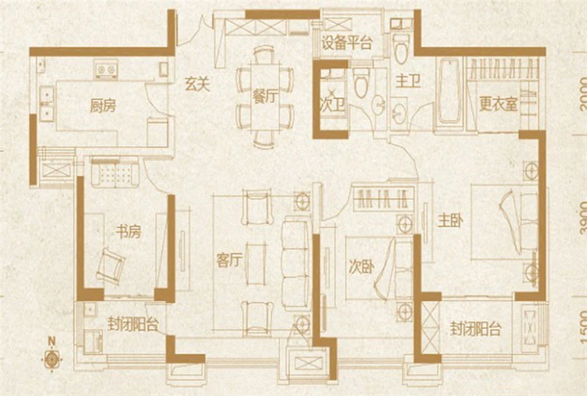 太不敢相信了133平三居室，花了14万，还是地中海风格！-绿谷学府装修