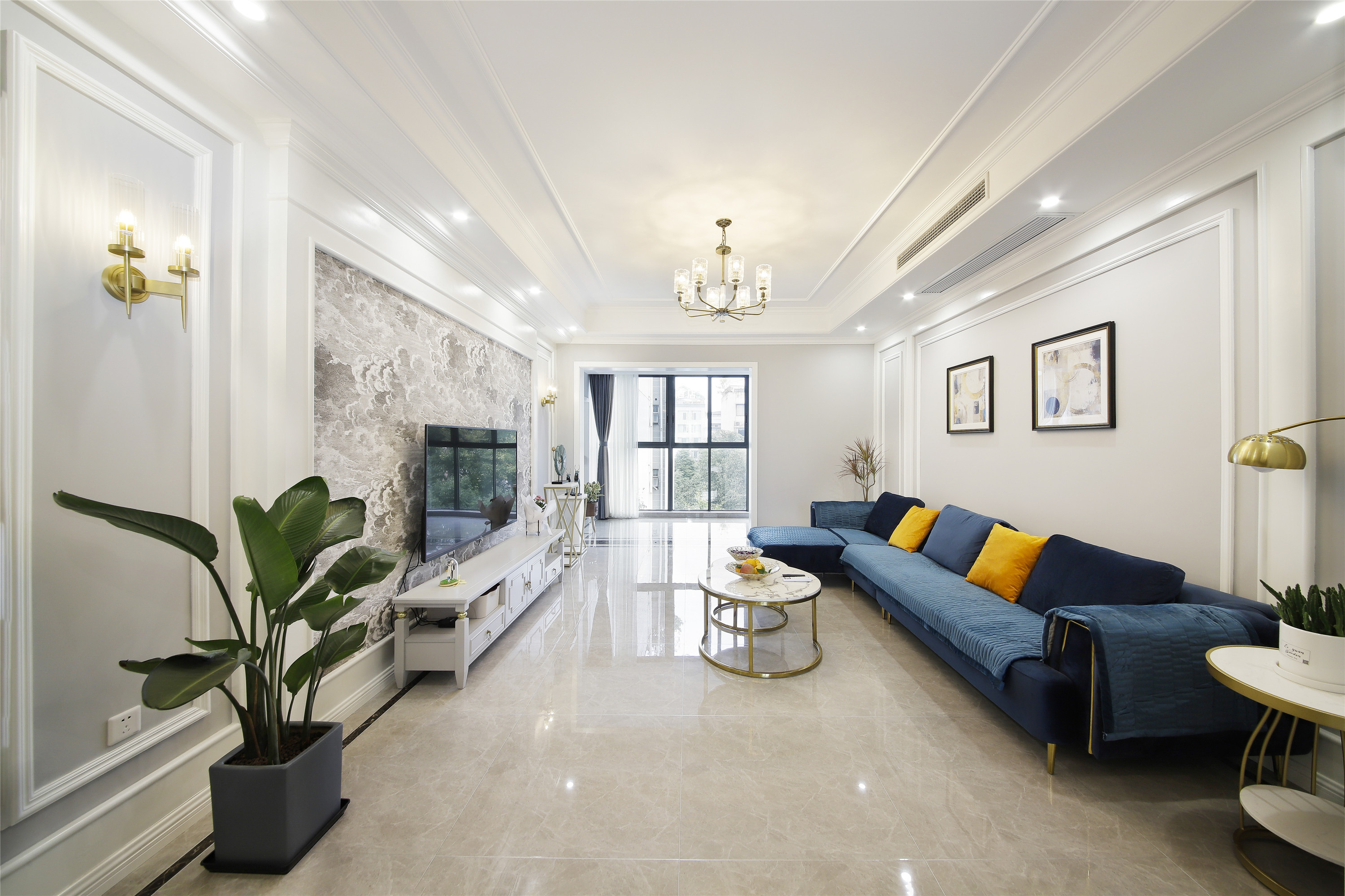140平米四居室设计说明，16万元装修的现代风格有什么效果？-仁恒滨河湾装修