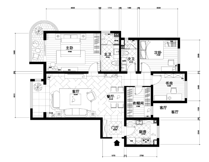 188平米的三居室装修案例欣赏，将中式风融入到现代生活当中。-蓝城玫瑰园装修