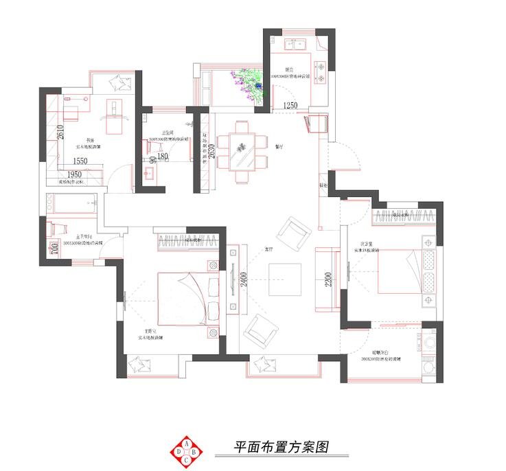 【融景城】120㎡-美式乡村-三居室