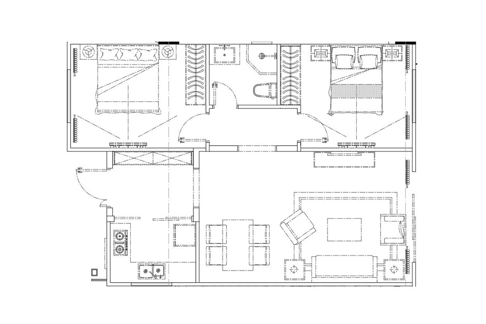 65平米简约风格二居室，预算22万，点击看效果图！