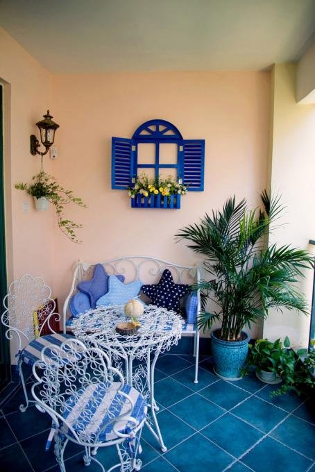 97平米的二居室装修案例欣赏，将地中海风融入到现代生活当中。-百瑞景中央生活区五期装修