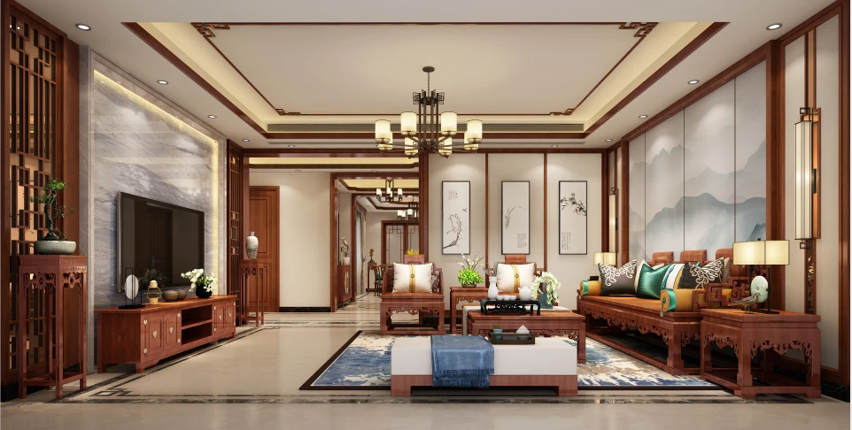 中式风格四居室装修案例，239平米的房子装修多少钱？