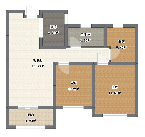 79平米的三居室装修案例欣赏，将现代风融入到现代生活当中。-瑞阳公馆装修