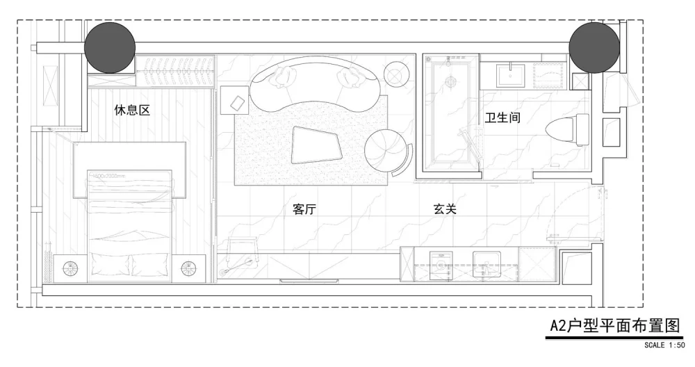 高速滨湖时代广场——52平单身公寓装修