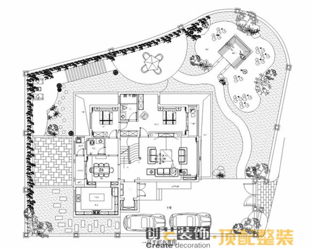 白景谷448平方欧式风格设计案例_创艺装饰