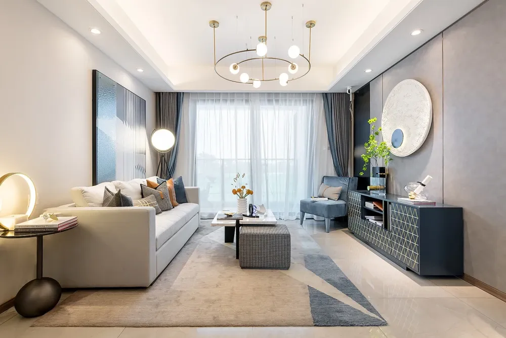 现代三居室95平米25万-新江与城悠澜装修案例-重庆房天下家居装修网