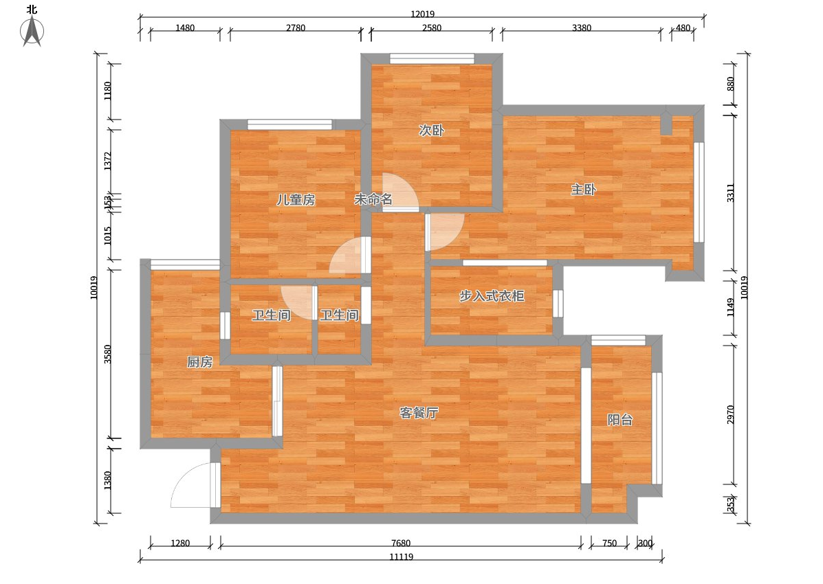 蓝润东悦荟公寓实例，128平米的三居室，质感与时尚并存的现代风装修。