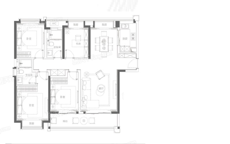 143平米的四居室，运用中式的装修风格效果是怎样的？-融创一江源装修