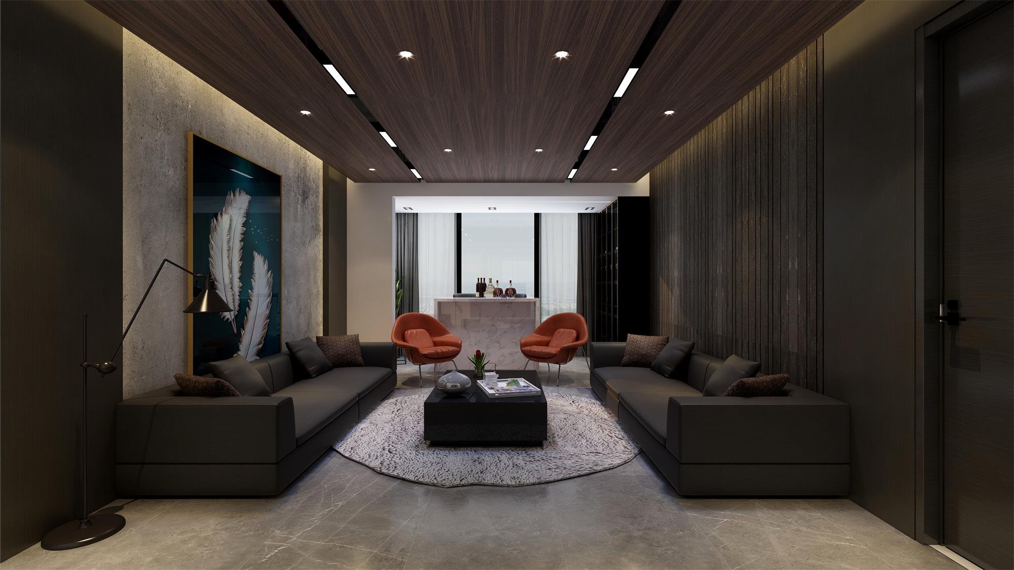 普华浅水湾实例，150平米的三居室，质感与时尚并存的现代风装修。