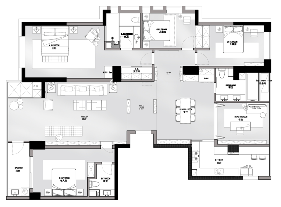 236平米的四居室，运用现代的装修风格效果是怎样的？-绿城翡翠湖玫瑰园装修