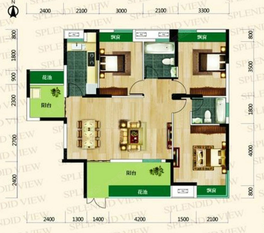 三居室的房子多大面积好？15万元的地中海风格设计说明！