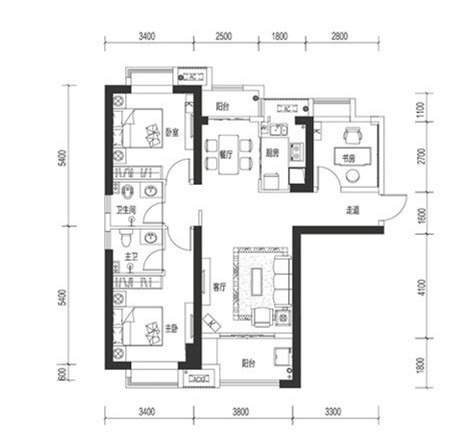 115平米新中式风格三居室，预算13万，点击看效果图！-融侨悦府装修