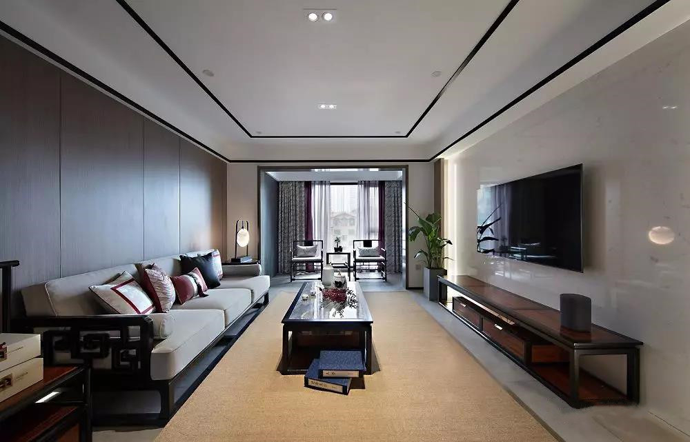 山钢锦绣华府实例，140平米的三居室，质感与时尚并存的中式风装修。
