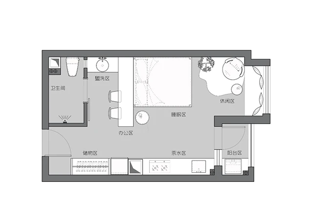 【好百年】华南城38㎡美式流行复古风格小户型