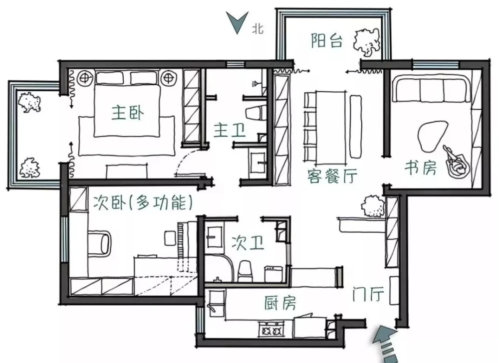 【信日装饰】简约122平，儿童房空间利用高