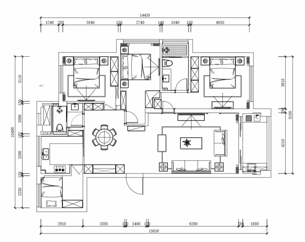 法式轻奢风格四居室装修案例，152平米的房子装修多少钱？