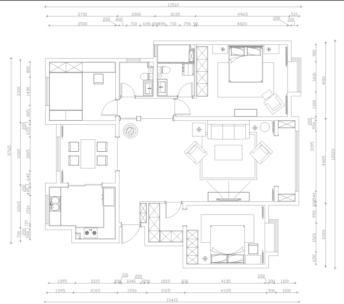 新房128平米三居室中式风格，装修只用了8万，谁看谁说划算！-凤城天鹅湖庄园装修