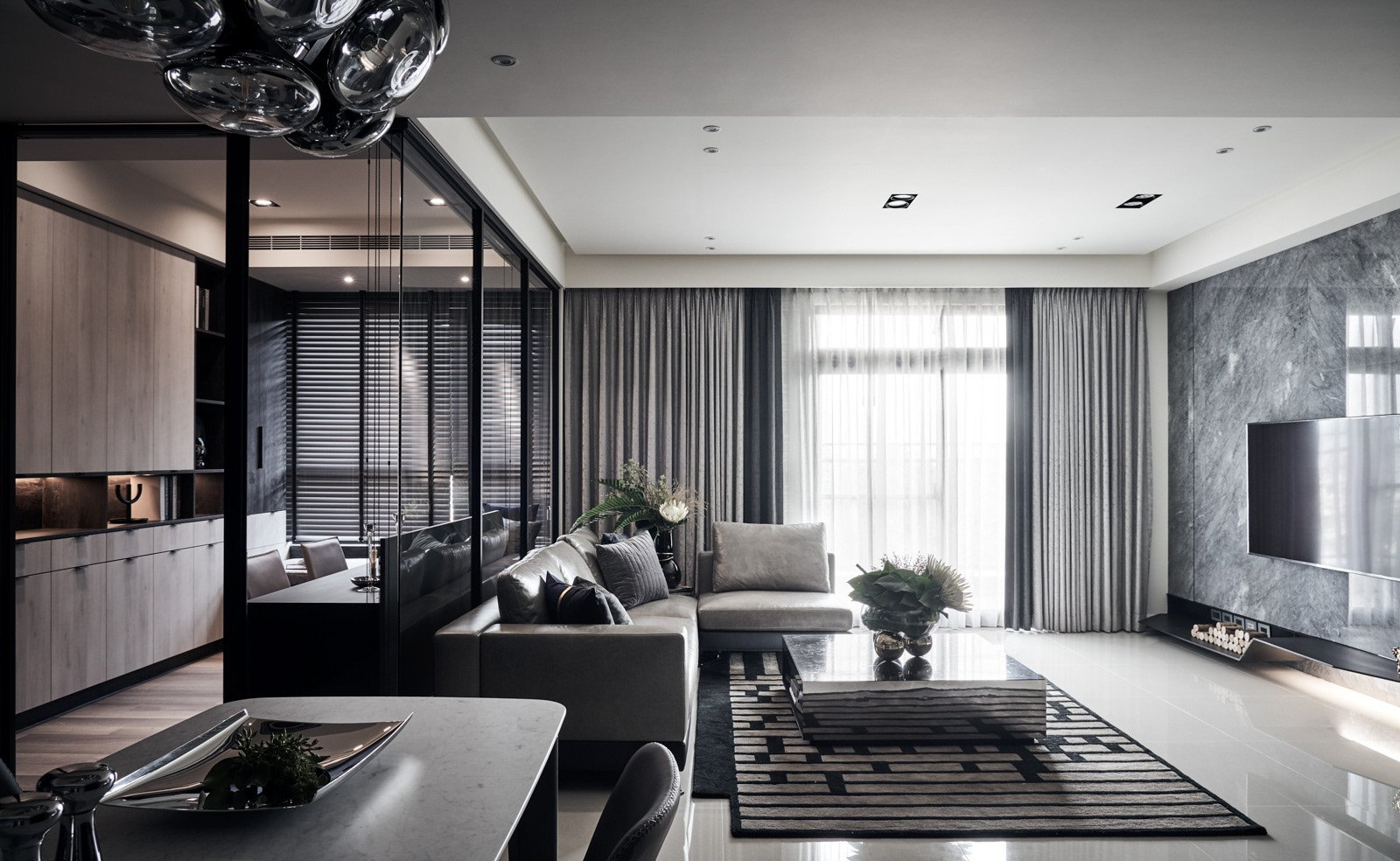 111平米三居室设计说明，12万元装修的现代风格有什么效果？