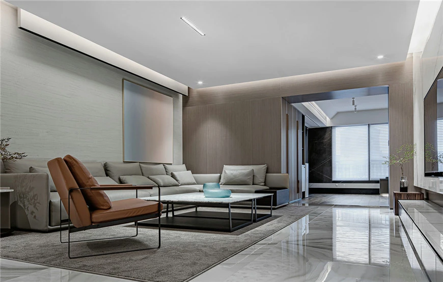 白桦林团圆实例，308平米的四居室，质感与时尚并存的简约风装修。