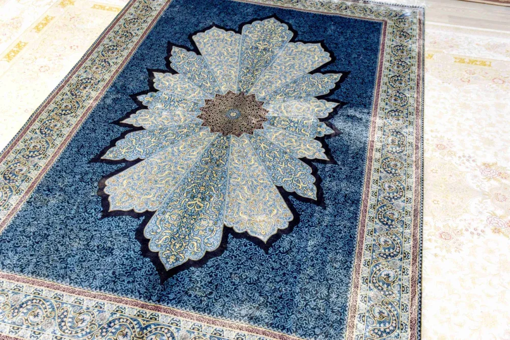 手工打结地毯家用真丝地毯卧室地毯