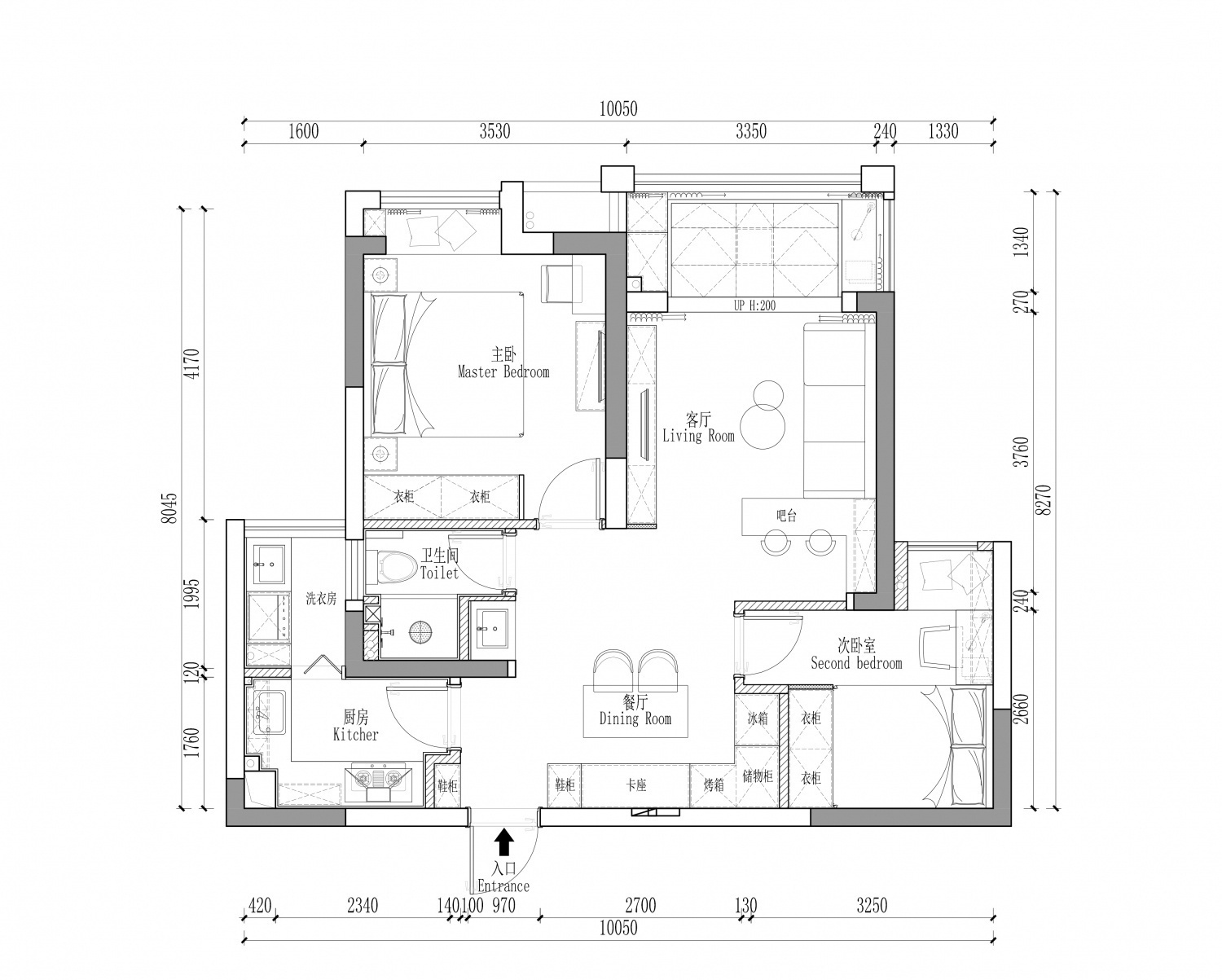 现代风格二居室装修案例，89平米的房子装修多少钱？