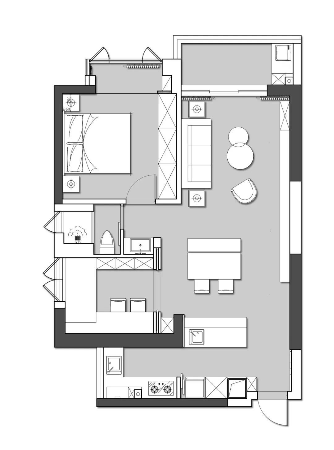 70平米二居室的现代风格案例，只花3万！-万振逍遥苑装修