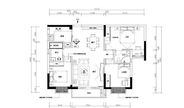 105平米三居室装修案例古典全包6.8万！