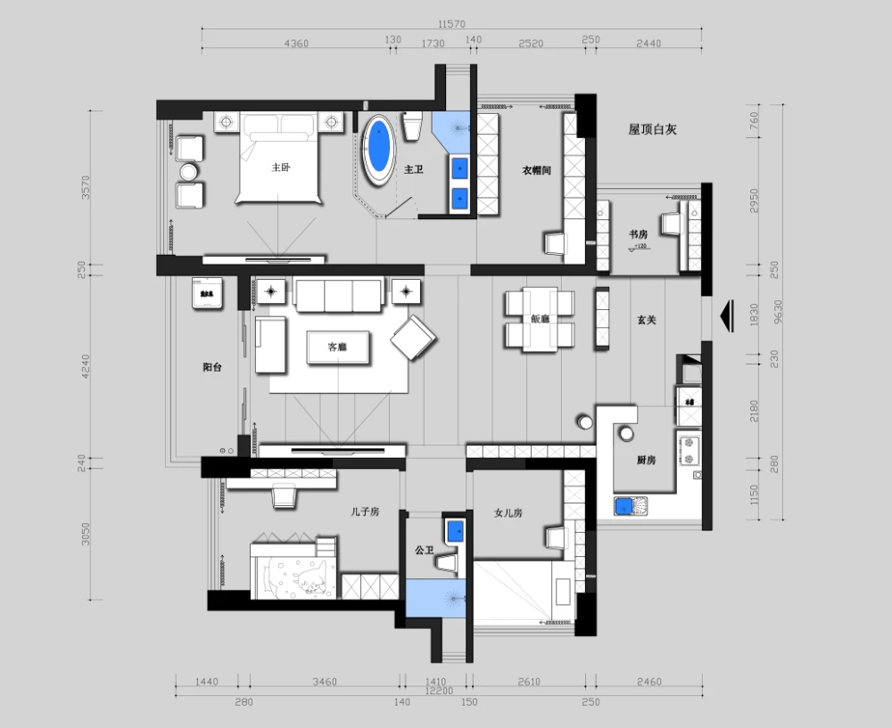 146平米房子现代风装修，融入各种经典装修元素，四居室美翻了！-富湾国际装修