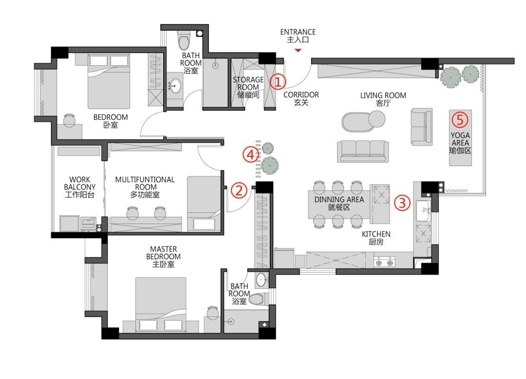 147平米的房子能装修成什么效果？美式风格三居室装修案例！