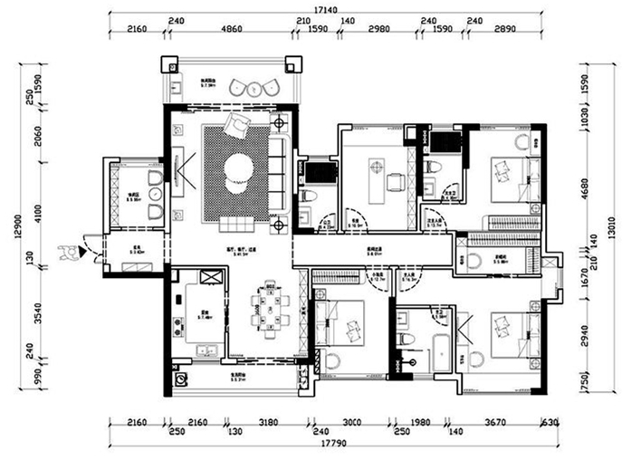 220平米的房子能装修成什么效果？欧式风格三居室装修案例！