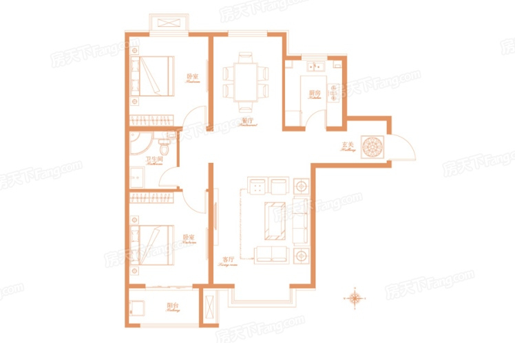 现代风格二居室装修案例，97平米的房子装修多少钱？