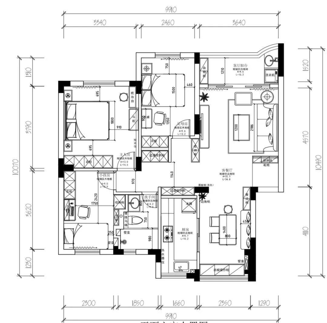 现代风格三居室装修案例，112平米的房子装修多少钱？