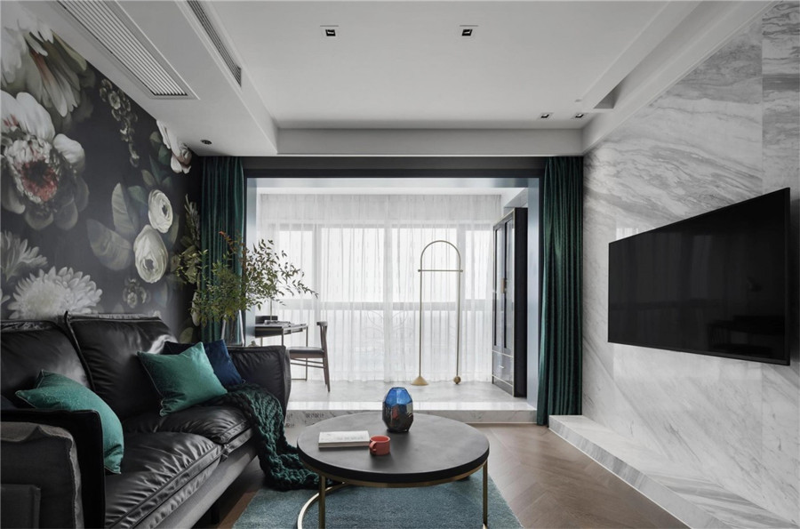 128平米的三居室，质感与时尚并存的现代风装修。