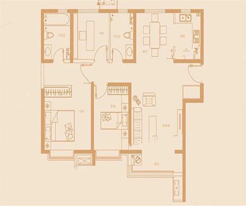 简约风格三居室装修案例，127平米的房子装修多少钱？