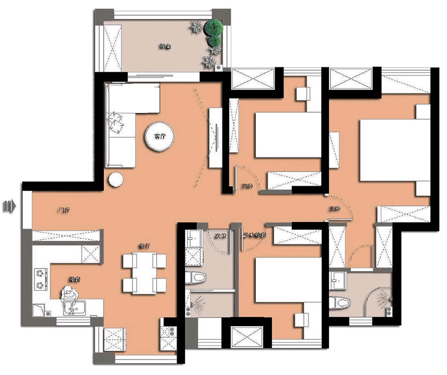 105平米三居室新房，找熟人装修才花费13万，大家觉得值吗？