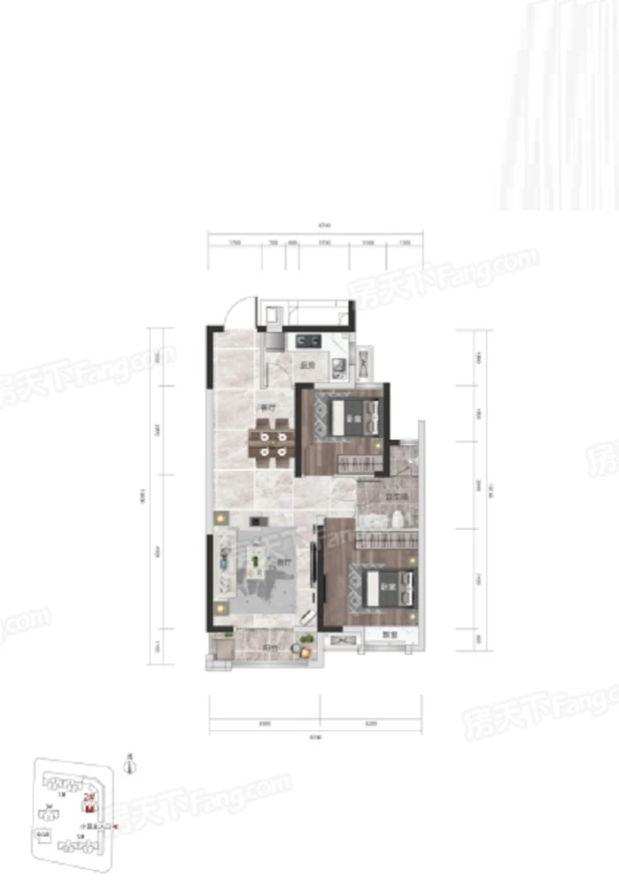 78平米二居室设计说明，7万元装修的现代风格有什么效果？