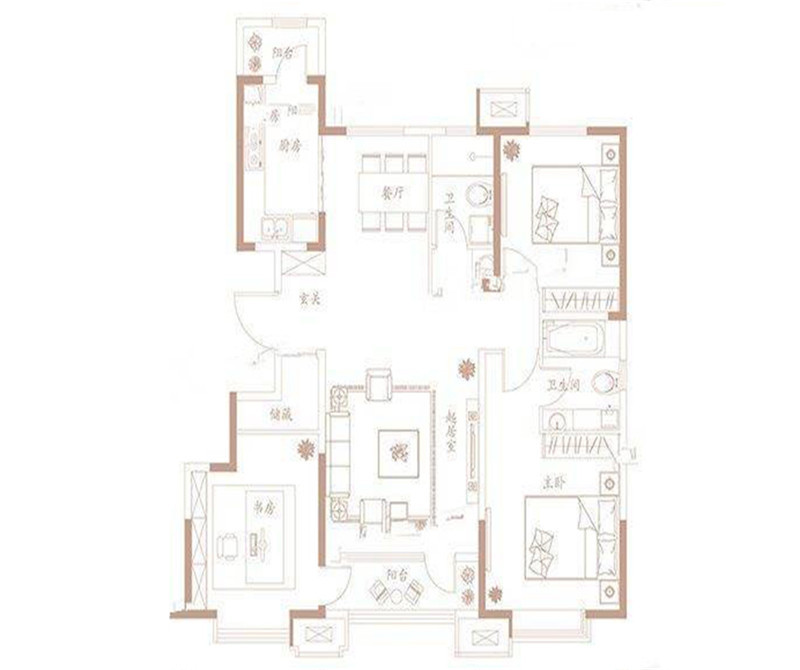 134平米三居室设计说明，13万元装修的美式风格有什么效果？